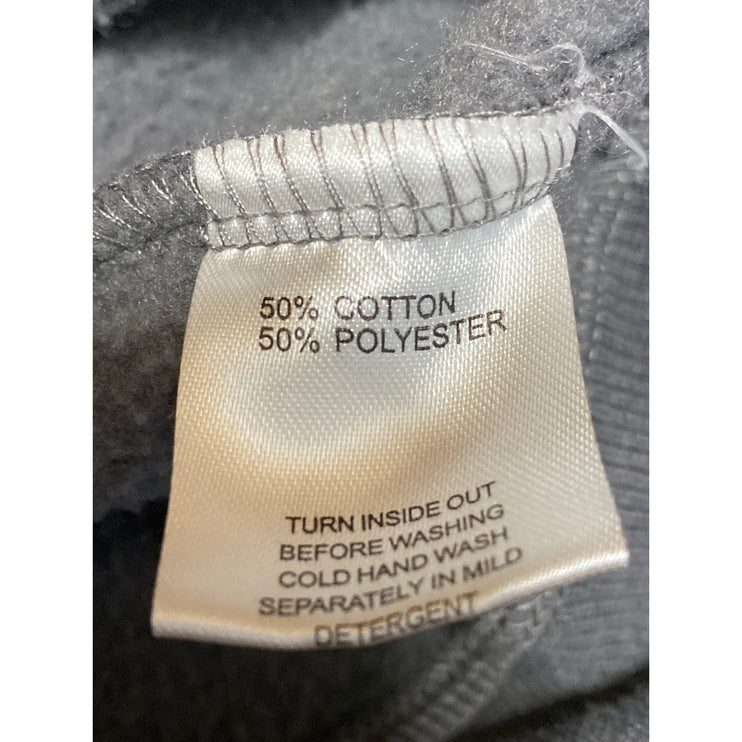 White Fox Gray Fleece Graphic Long Sleeve Hoodie Athletic Sweater Sweatshirt M/L