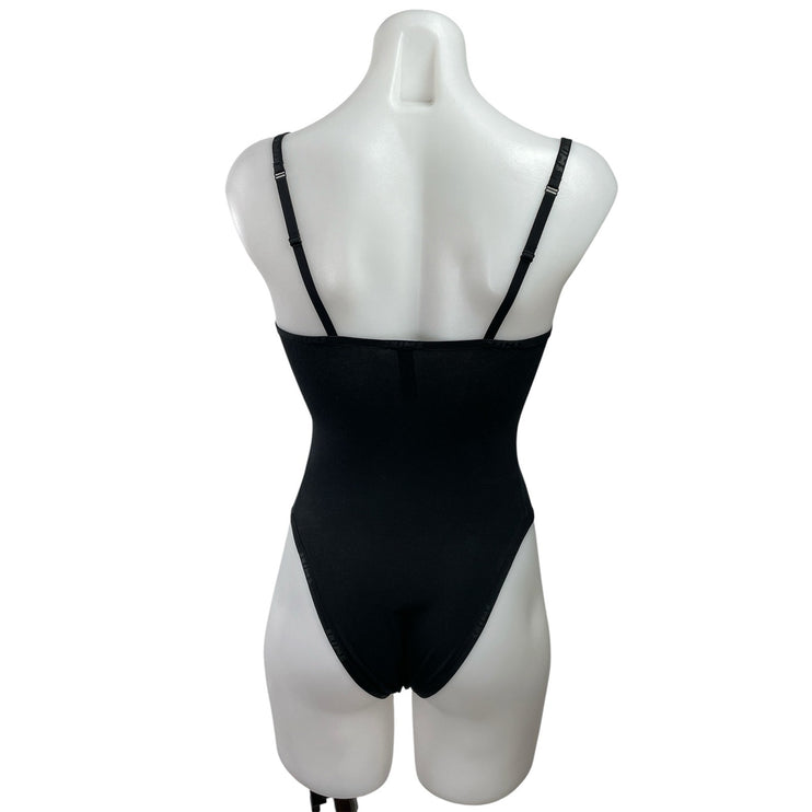 Skims Women's Black Sleeveless Square Neck Cami Camisole Bodysuit Tank Top Sz XS