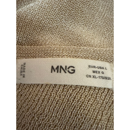 MNG Mango Women's Beige Tan Sleeveless Knit V-Neck Cami Camisole Tank Top Size L