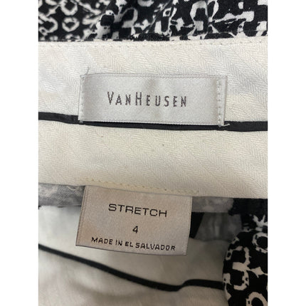 Van Heusen Stretch Women's Geometric High Rise Straight Trousers Dress Pants 4
