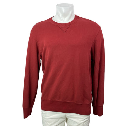 Uniqlo Men's Red Crew Neck Long Sleeve Knit Cozy Sweatshirt Sweater Top Size L