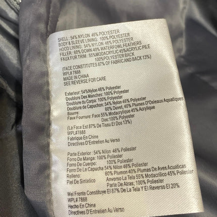 Michael Kors Gray Down Hoodie Hooded Long Sleeve Quilted Puffer Jacket Size L