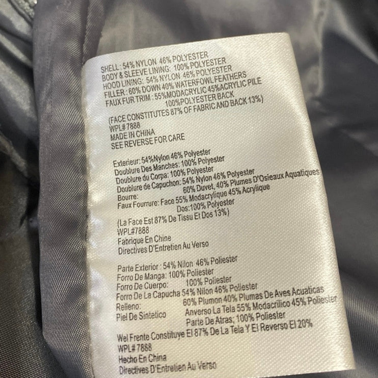 Michael Kors Gray Down Hoodie Hooded Long Sleeve Quilted Puffer Jacket Size L