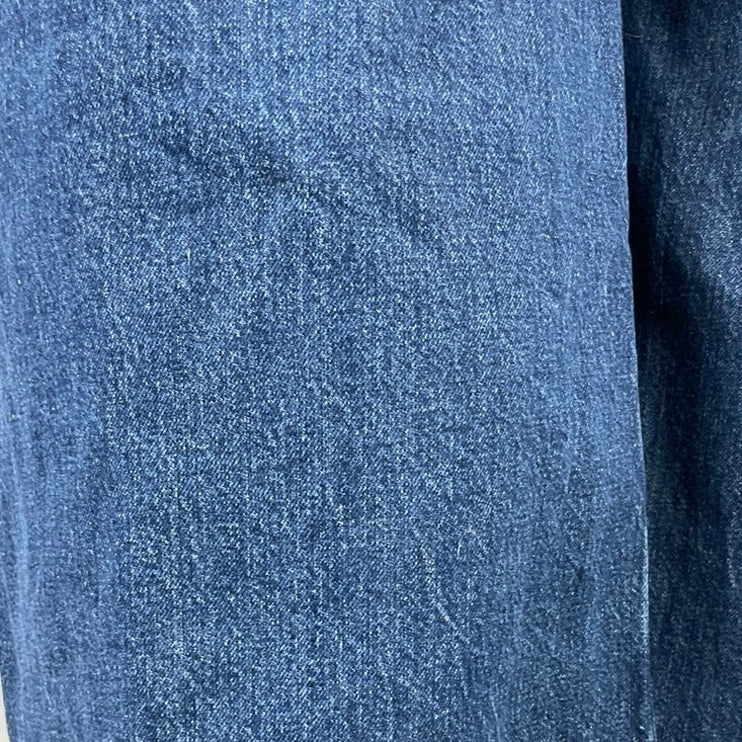 Zara Women's Blue High Waisted Medium Wash Baggy Wide Leg Denim Jeans Size 12