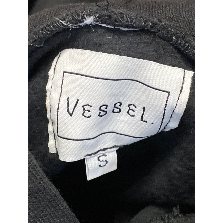 Vessel Black Embroidered Hooded Hoodie Long Sleeve Sweater Sweatshirt Top Sz S