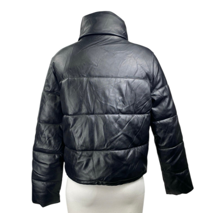 Hollister Women's Black Full Zip Snap Long Sleeve Puffer Coat Jacket Size S