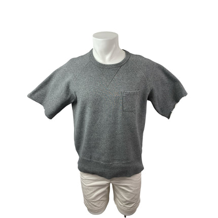 Champion Men's Gray Fleece Lined Pocket Shirt Sleeve Crew T Shirt Tee Top Size L