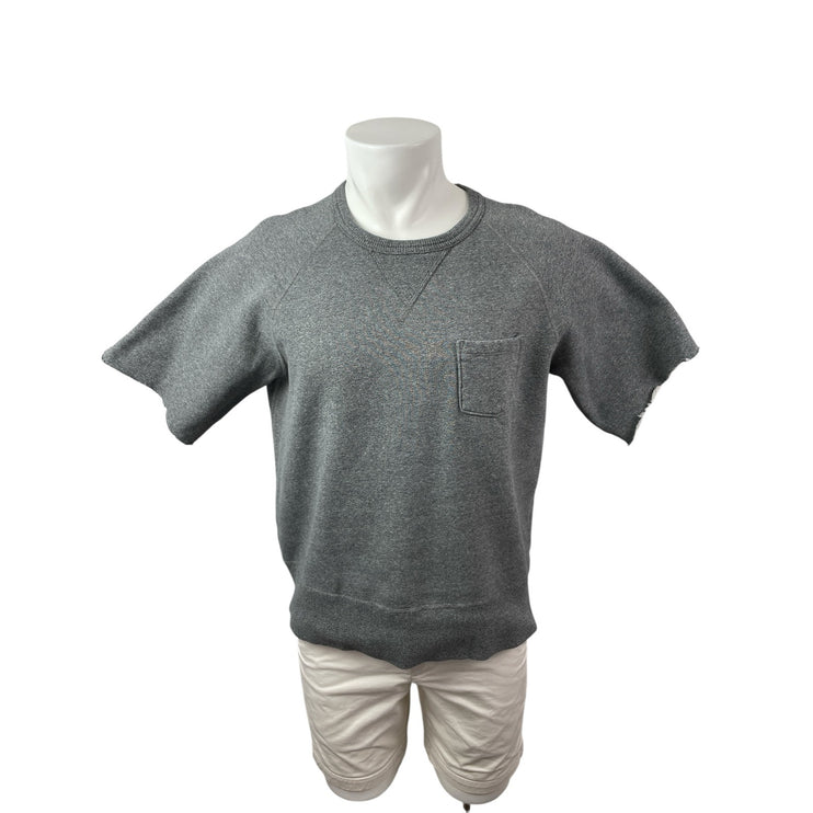 Champion Men's Gray Fleece Lined Pocket Shirt Sleeve Crew T Shirt Tee Top Size L