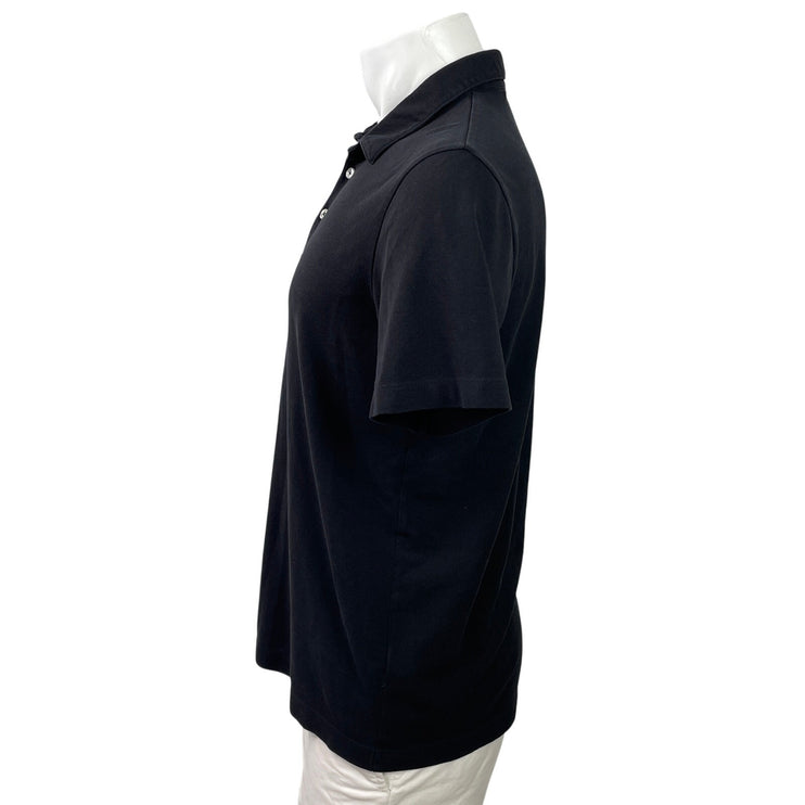 Theory Mens Black Short Sleeve Golf Tennis Casual Collared Polo Shirt Top Size M