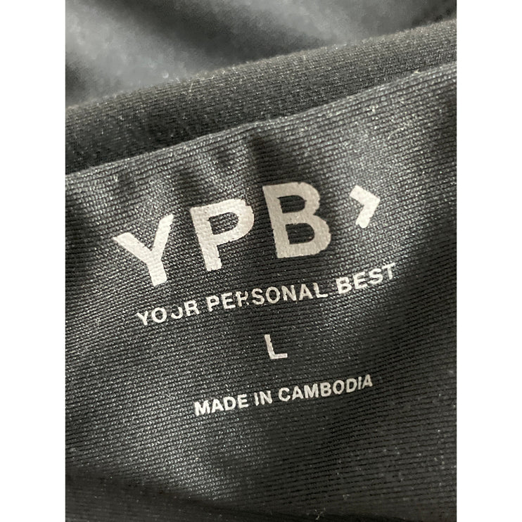 YPB Women's Black Sleeveless Cami Yoga Workout Running Athletic Crop Top Size L