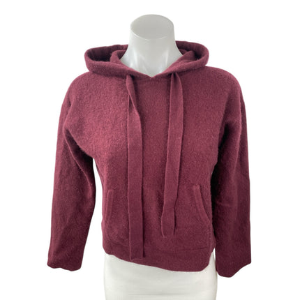 Naadam 100% Cashmere Women's Long Sleeve Crop Sweater Hoodie Sweatshirt Top Sz M