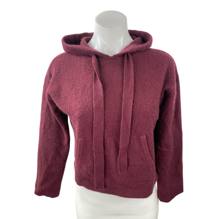 Naadam 100% Cashmere Women's Long Sleeve Crop Sweater Hoodie Sweatshirt Top Sz M