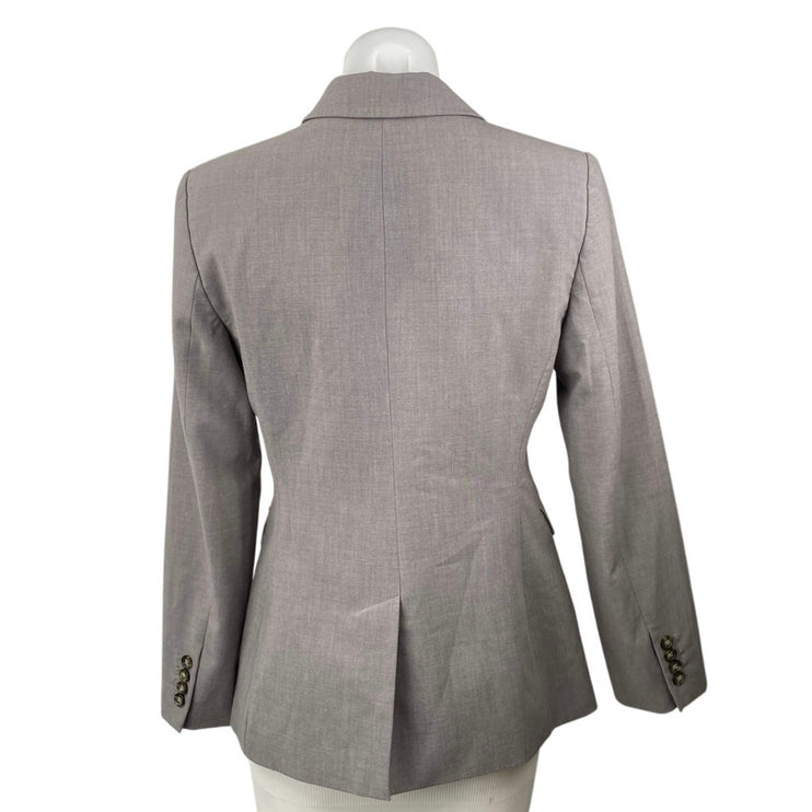 DKNY Women's Gray Long Sleeve Notch Lapel Pocket Blazer Coat Suit Jacket Size 2
