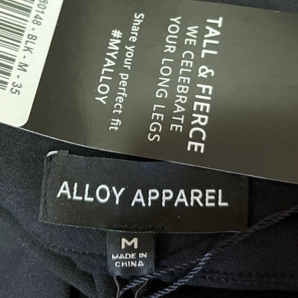 NEW Alloy Apparel Tall Shayna Black Zip Up Collar Pockets Overalls Jumpsuit Sz M