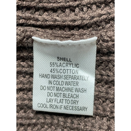Cotton Candy LA Women's Brown Ribbed Knit Long Sleeve Crew Neck Sweater Top M