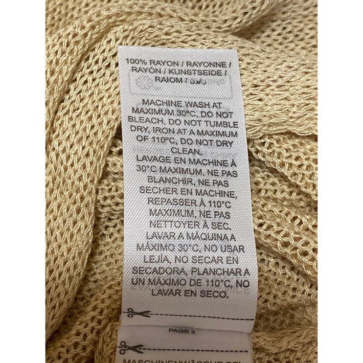 NEW Edikted Women's Beige Asymmetric Open Knit Sheer Beach Cover Up Skirt Size M