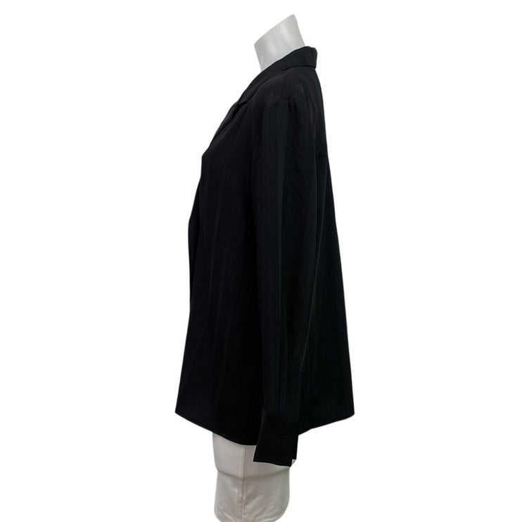 Banana Republic Women's Black Double Breasted Striped Shirt Blazer Coat Jacket S