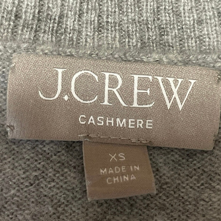 J.Crew Cashmere Gray Black White Checkered V-neck Knit Sweater Vest Tank Top XS