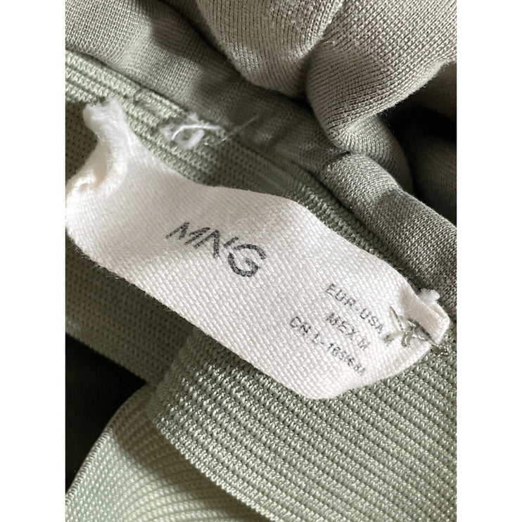MNG Mango Women's Green Slit High Rise Cropped Skinny Trousers Pants Size M