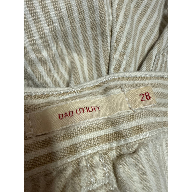 Levi's Beige Stripe High Rise Straight Palazzo Wide Leg Dad Denim Jeans Pants 28