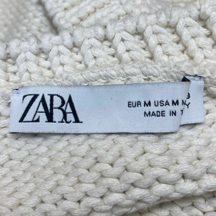 Zara Women's Multicolor Floral Cutout Tie Back Sleeveless Knit Crop Tank Top M