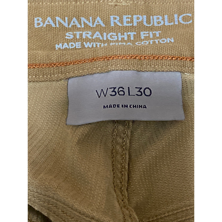 Banana Republic Mens Brown Corduroy High Rise Straight Trousers Pants W36 L30