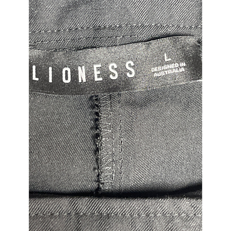 Lioness Women's Gray Mid Rise Belted Slim Fit Straight Leg Mini Shorts Size L