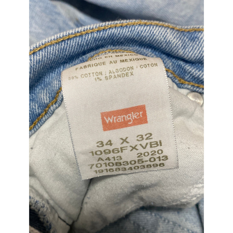 Wrangler Men's Blue Light Wash Mid Rise Y2K Straight Leg Denim Jeans Size 34x32