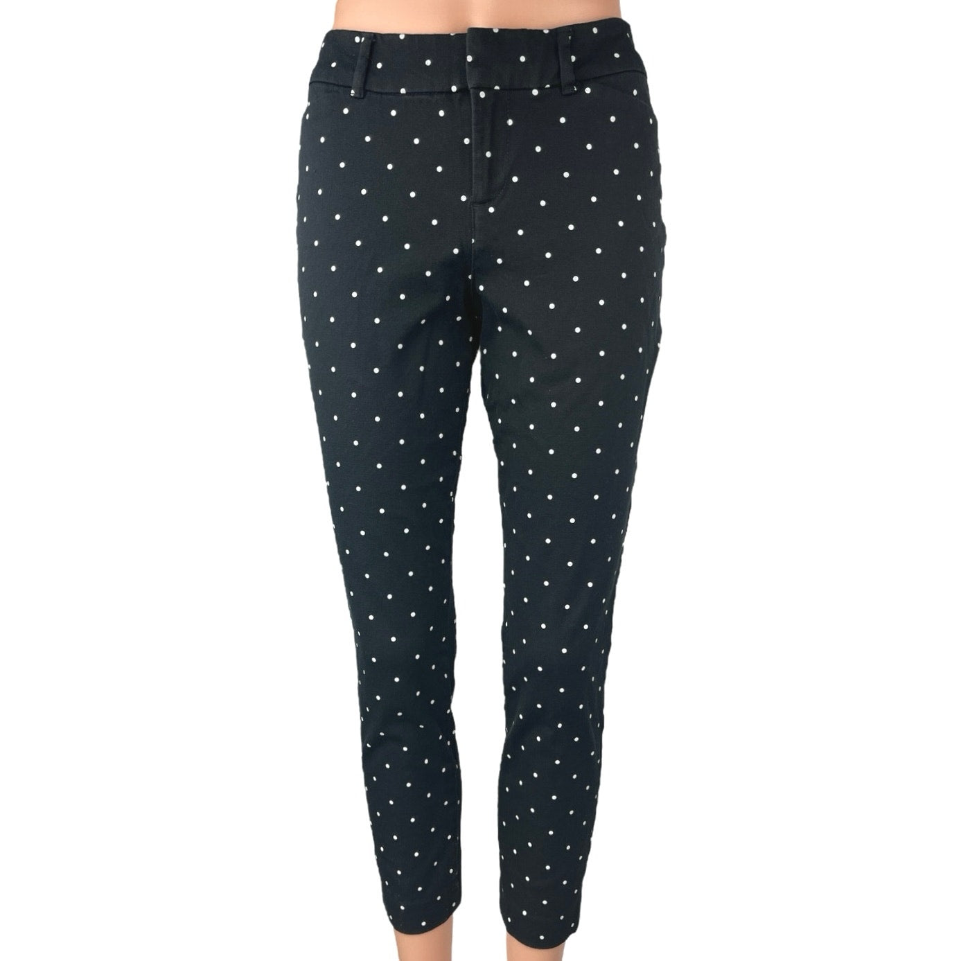 Pants Polka Dot Leggings Old Navy Old Navy Pixie Women's Black Polka Dots Mid Rise Skinny Crop Ankle
