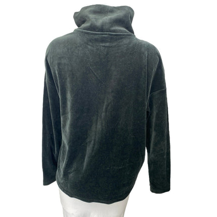 Banana Republic Black Velvet Velour Long Sleeve Turtleneck Sweater Top Size M