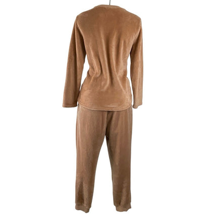 Oysho Plush Wellsoft Fleece Puppy Sweatshirt Jogger Pants Pajama Sleepwear Set S