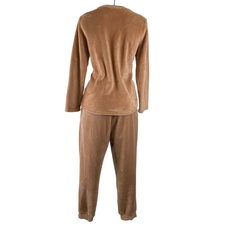 Oysho Plush Wellsoft Fleece Puppy Sweatshirt Jogger Pants Pajama Sleepwear Set S