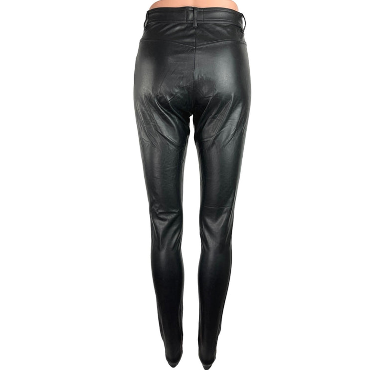 Aritzia Wilfred Free Black Mid Rise Fitted Faux Leather Skinny Pants Size XS