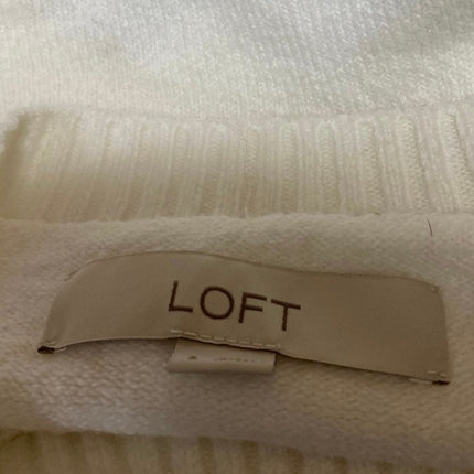 Ann Taylor LOFT Women's White Black Heart Long Sleeve Crewneck Sweater Size S
