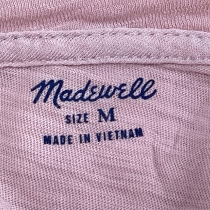Madewell Orange Peach Pastel V Neck Cotton Basic Pocket T Shirt Tee Top Size M