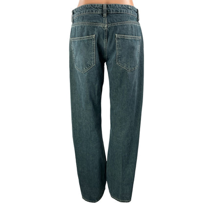 Zara Women's Gray Blue Mid Rise Relaxed Fit Straight Leg Denim Jeans Pants Sz 4