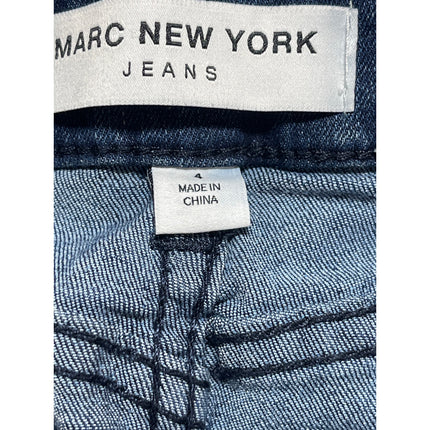 Marc New York Blue Frayed Raw Hem Mini Straight Pencil Denim Jeans Skirt Size 4