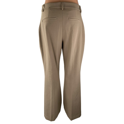 Express Editor Women's Tan Beige Khaki High Rise Flare Trousers Pants Size S