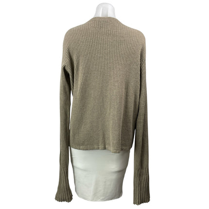 TOVE Gray Brown Wool Cashmere Long Sleeves Open Front Cardigan Sweater Top Sz S
