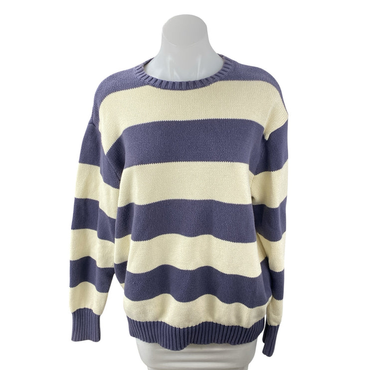 Brandy Melville Brianna Striped Crew Neck Long Sleeve Sweatshirt Sweater Top L