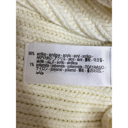 Zara Cream White Rib Knit Collar Short Sleeve Button Up Polo Sweater Top Size M