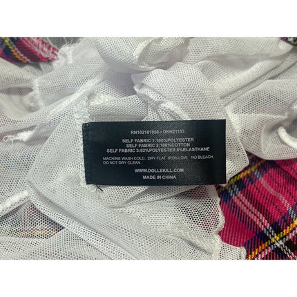 Trickz N' Treatz White Pink Plaid Sexy Schoolgirl Uniform Costume Costplay Set M