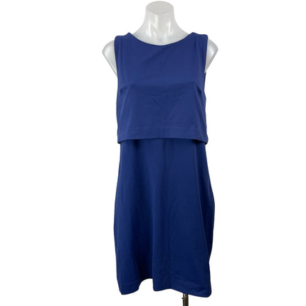 Cynthia Rowley Blue Sleeveless Round Neck Layered Mini Sheath Dress Size 8