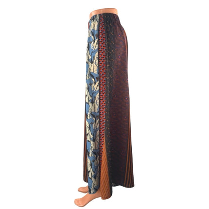 Dixie Multicolor Patchwork Colorblock Graphic High Waist Wide Leg Baggy Pants XS