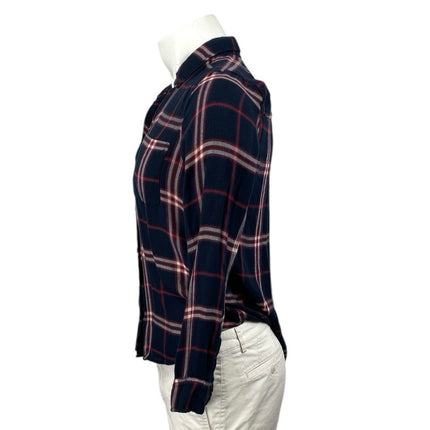 Abercrombie & Fitch Men's Blue Plaid Long Sleeve Button Down Shirt Top Size M