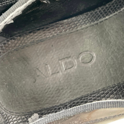 Aldo Men's Black Patent Leather Flat Heel Lace Up Derby Dress Shoes Size 10.5