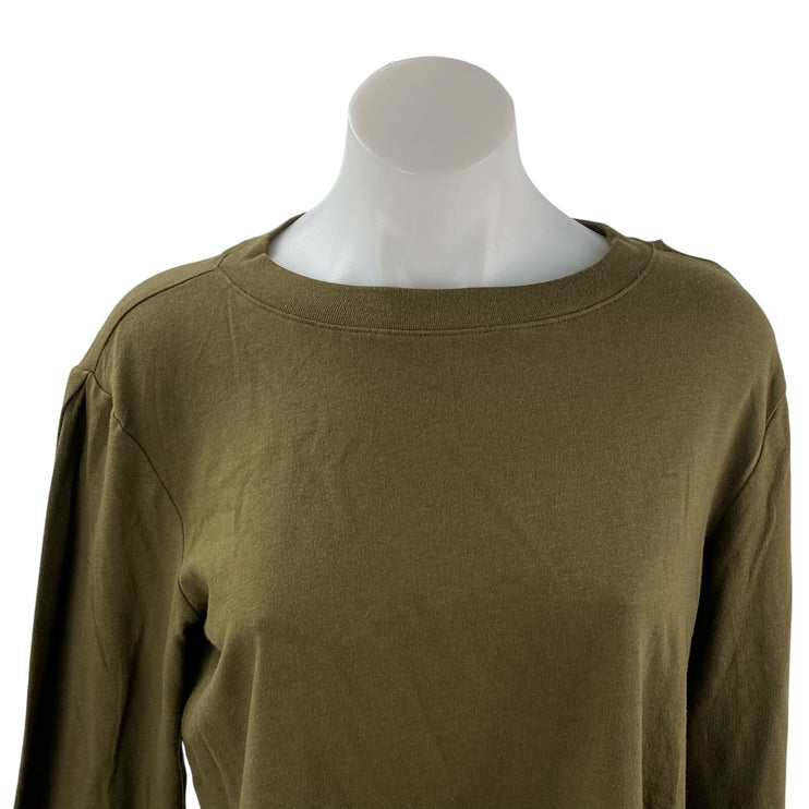 NEW Banana Republic Women's Olive Green Long Sleeve Crew Neck T Shirt Tee Top S
