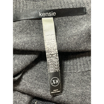 Kensie Dark Gray Long Sleeve Scoop Neck Knit Pocket Mini Sweater Dress Size XS