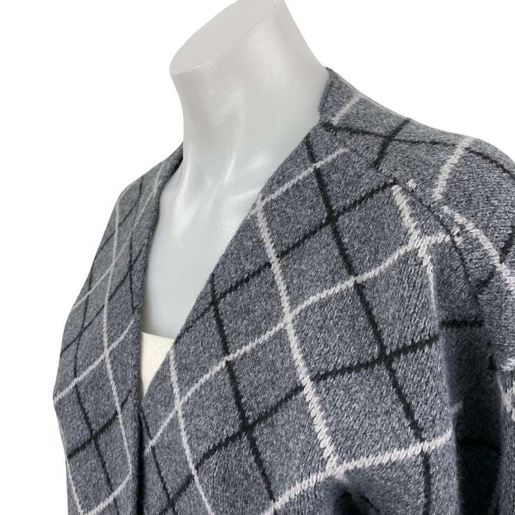 Lucky Brand Plaid Check V Neck Long Sleeve Button Down Cardigan Sweater Top Sz S