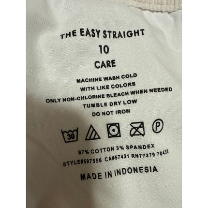 Ann Taylor Easy Straight White Corduroy High Waist Wide Leg Trousers Pants Sz 10